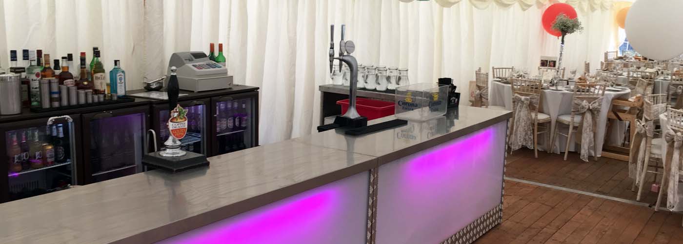 Bar Hire For A Wedding Reception In A Marquee